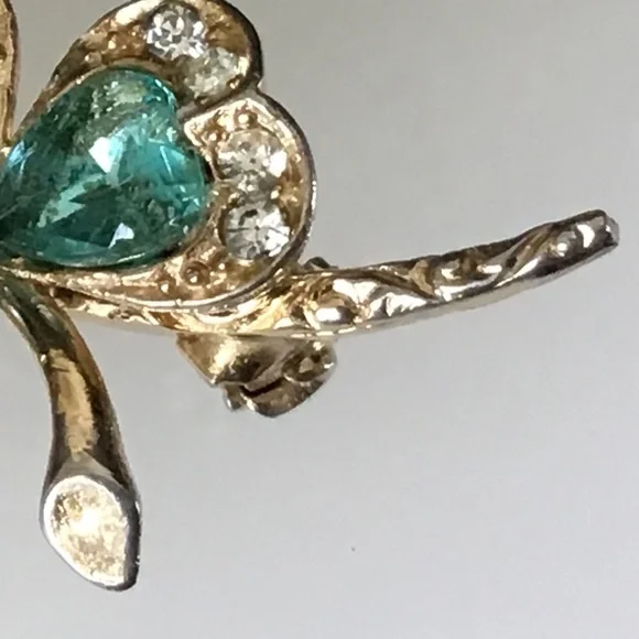 Vintage Clover Leaf Pin Brooch Gold Tone - Picture 6 of 12